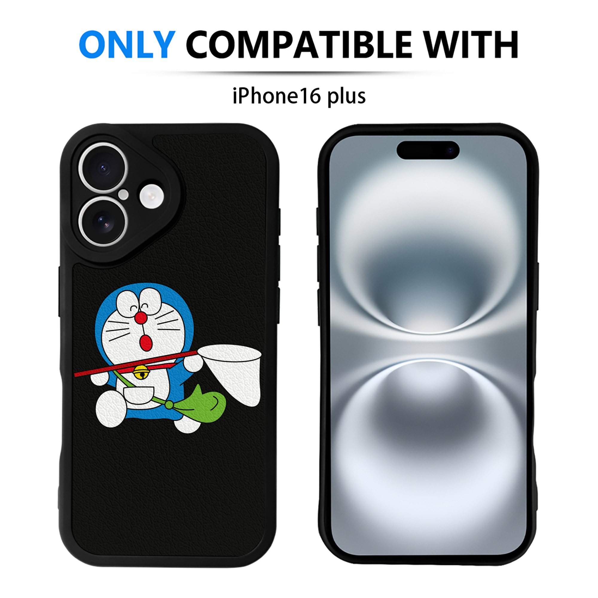 （画像用） ドラえもん Doraemon 【iPhone 16シリーズ対応】シリコンスマホケース（レザー調） 材質：シリコン